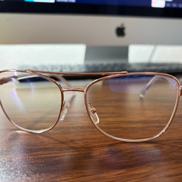 Michael Kors MK 1096 Stratton Blue Light Blocking Aviator Glasses/Rose Gold - Picture 6 of 13